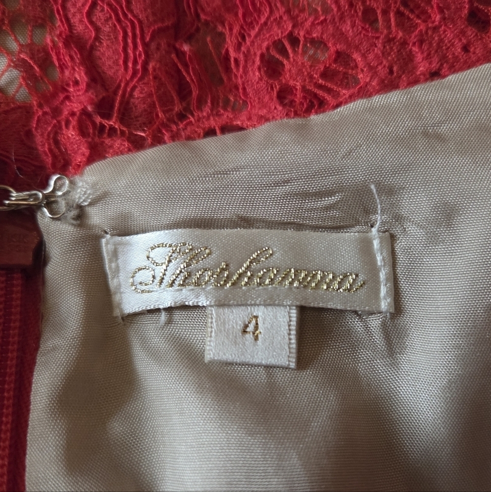 SHOSHANNA Sierra Red Lace Mini Dress Size 4 - Picture 6 of 7